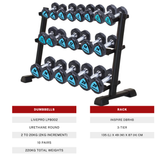 Urethane 12-Sided Dumbbells (2kg to 20kg) Set