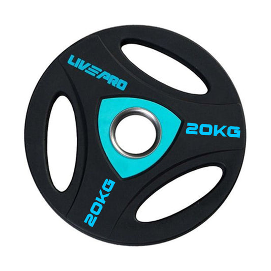 Livepro Tri-Grip Urethane Plates 20kg - Sold as Pair