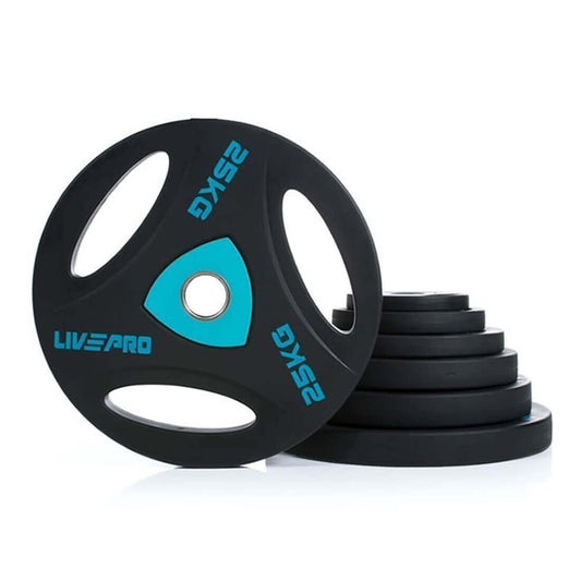 Livepro Tri-Grip Urethane Plates 25kg - Sold as Pair