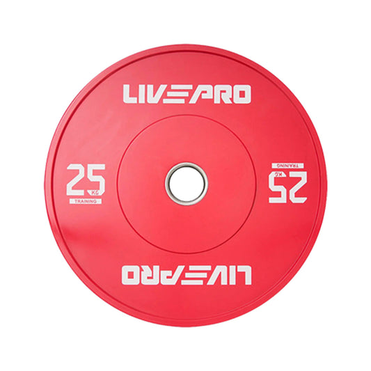 Livepro Rubber Colored Bumper Plates 25kg - Sold as Pair